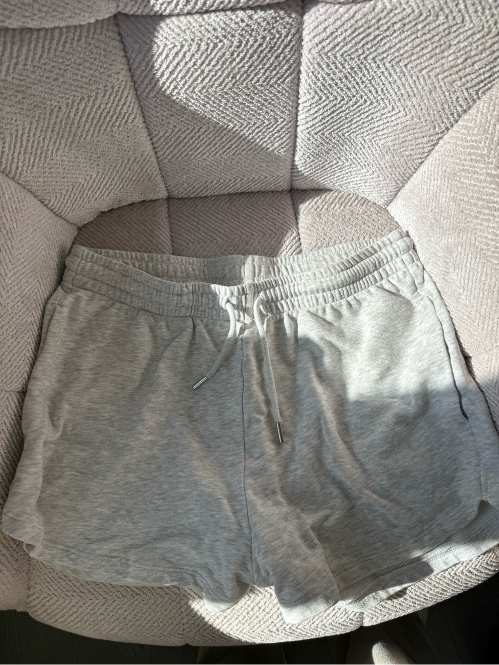 Light Gray Drawstring Lounge Shorts